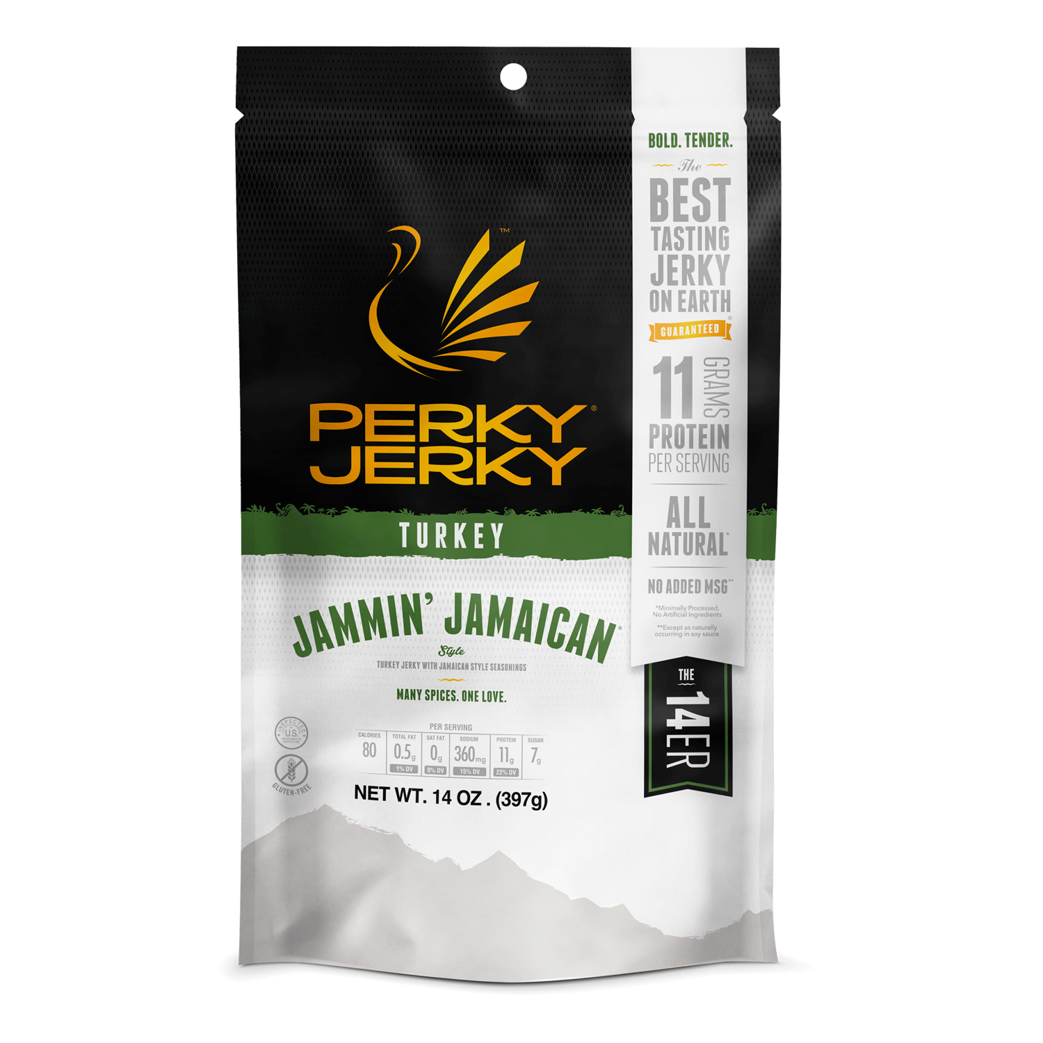 Perky Jerky Jammin' Jamaican Turkey 14oz Bag